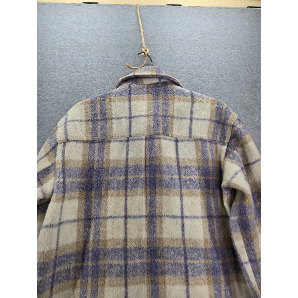 Anthropologie Avec Les Filles Purple White Plaid Button Front Coat Shacket M - Picture 4 of 6